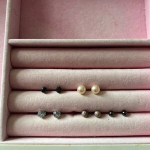 Elegant Multi-Color Stud Earring Set